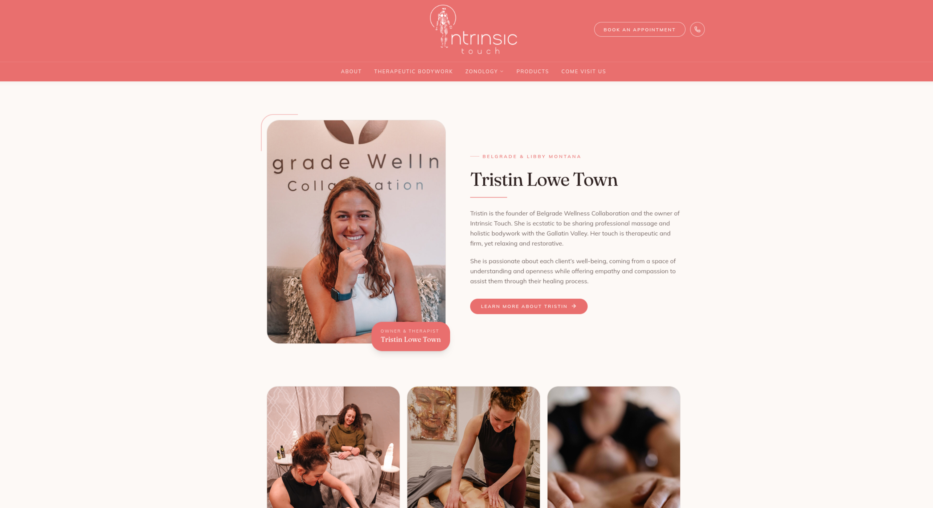 Intrinsic Touch massage and wellness website